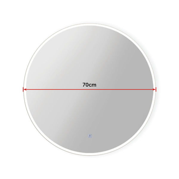 70Cm Led Wall Mirror Bathroom Light Decor Round Mirrors