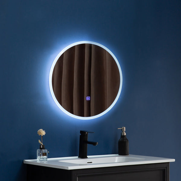 70Cm Led Wall Mirror Bathroom Light Decor Round Mirrors