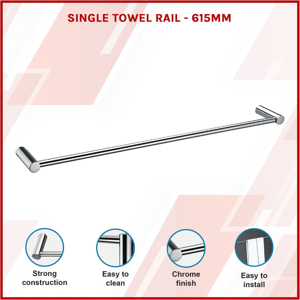 Single Towel Rail 615Mm Towel Racks