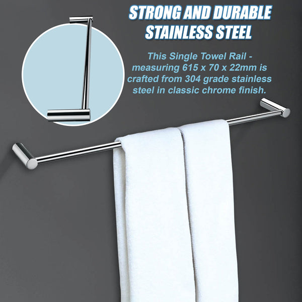 Single Towel Rail 615Mm Towel Racks