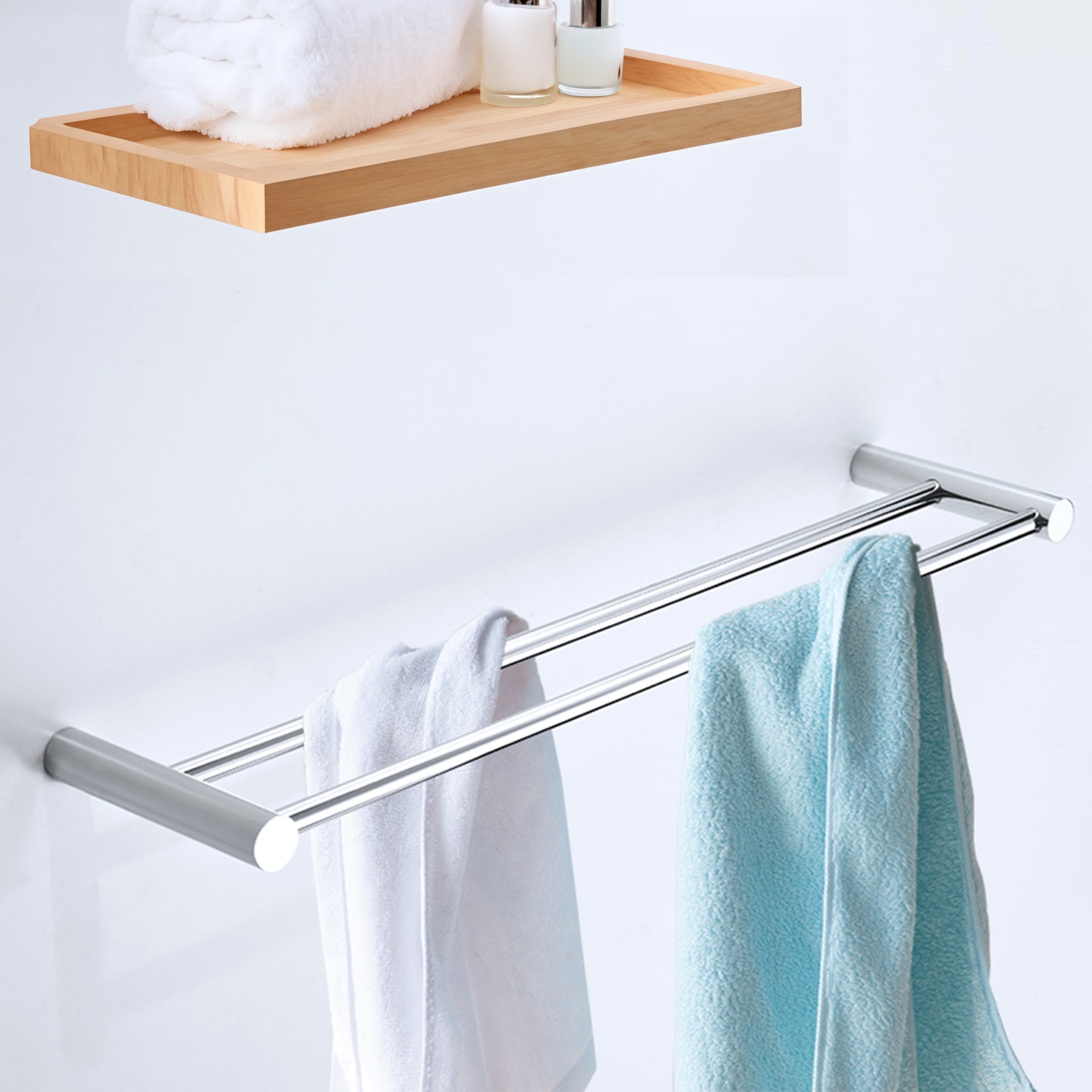 Double Towel Rail Grade 304 Stainless Steel 620Mm Towel Racks