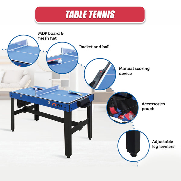 4Ft 12 In Combo Games Tables Foosball Soccer Basketball Hockey Pool Tennis Other Table Tennis