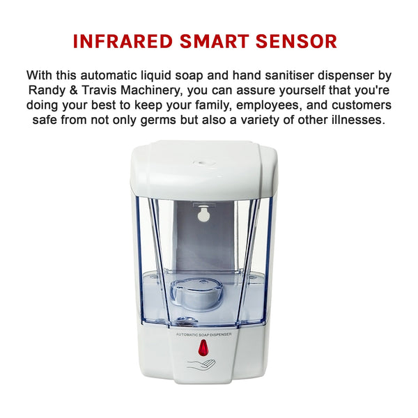 Automatic Liquid Soap/Alcohol Sanitizer Dispenser 700Ml Hands Free Sensor Wall Soap Dishes & Dispensers