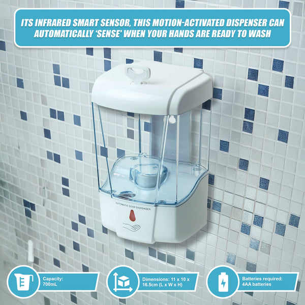 Automatic Liquid Soap/Alcohol Sanitizer Dispenser 700Ml Hands Free Sensor Wall Soap Dishes & Dispensers