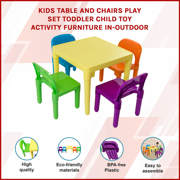 Kids Table And Chairs Play Set Little One Child Toy Activity Furniture In Outdoor Kids Play Table & Chair Sets