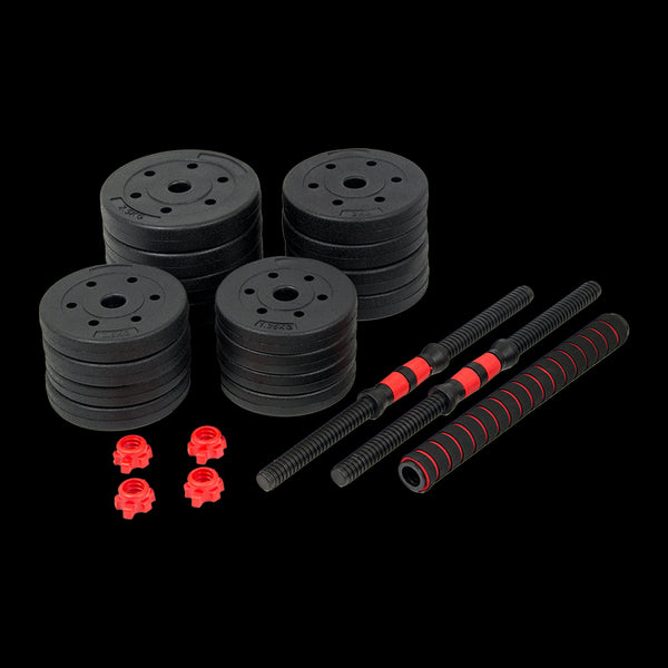 30Kg Rubber Dumbbell Set Barbell Home Gym Exercise Weights Dumbbells