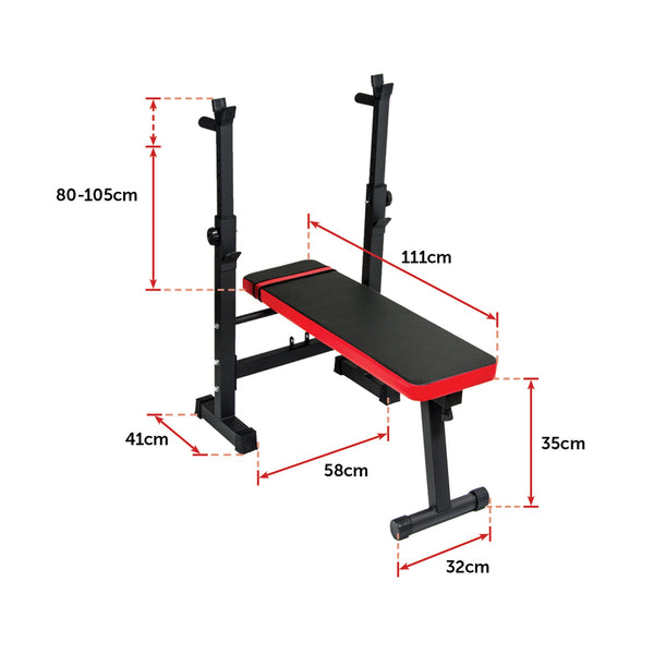 Folding Flat Weight Lifting Bench Body Workout Exercise Machine Home Fitness Weights Benches