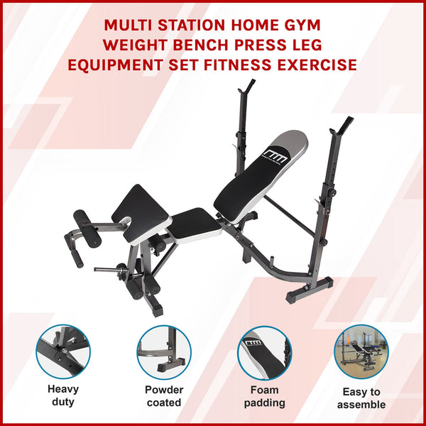 Multi Station Home Gym Weight Bench Press Leg Equipment Set Fitness Exercise Home Gyms