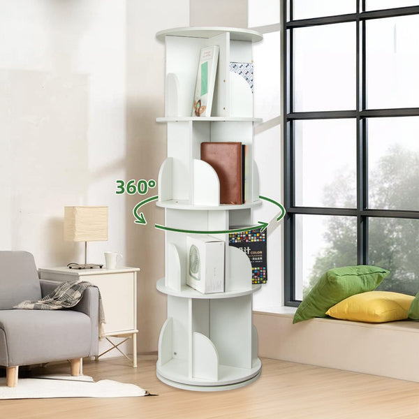 360 Degree Rotating 4 Tier Display Shelf Bookcase Organiser Bookshelves
