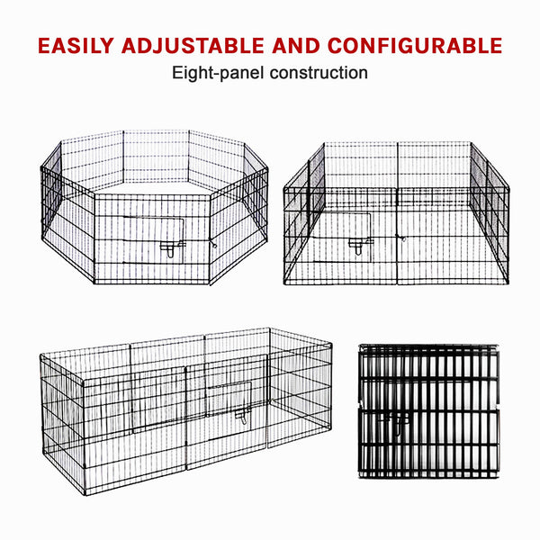 24" 8 Panel Pet Dog Playpen Puppy Exercise Cage Enclosure Fence Pen Fences & Pens