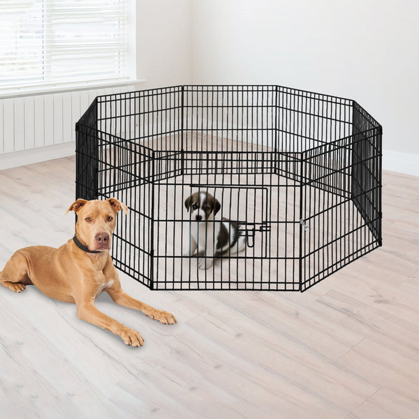 24" 8 Panel Pet Dog Playpen Puppy Exercise Cage Enclosure Fence Pen Fences & Pens