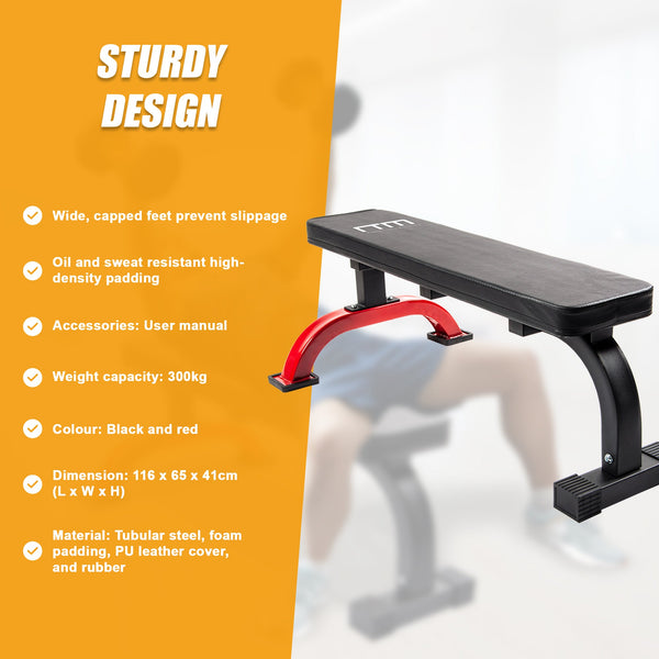 Fitness Flat Bench Weight Press Gym Home Strength Training Exercise Weights Benches