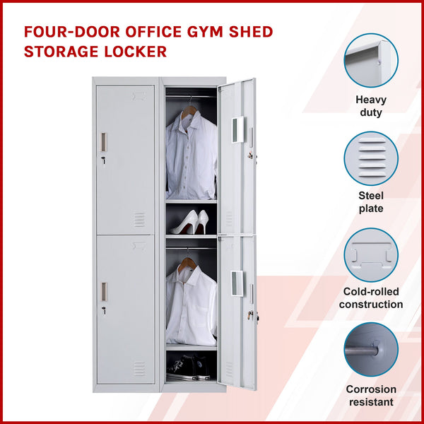 Four Door Office Gym Shed Storage Locker Cabinets & Cupboards