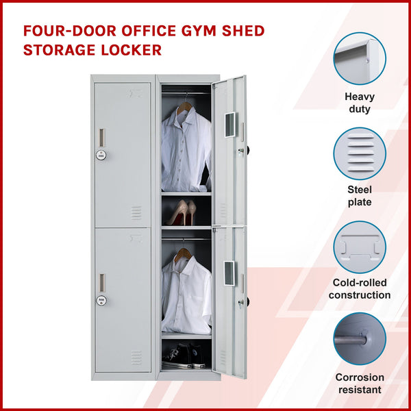 Four Door Office Gym Shed Storage Locker Cabinets & Cupboards
