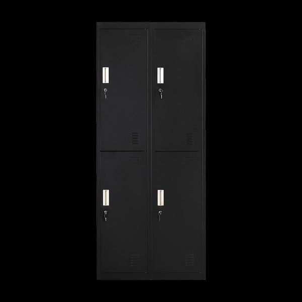 Four Door Office Gym Shed Storage Locker With 2 Keys Black Cabinets & Cupboards
