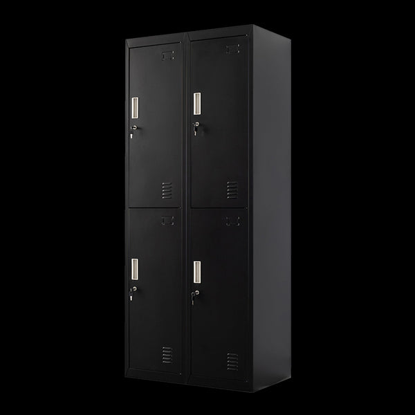 Four Door Office Gym Shed Storage Locker With 2 Keys Black Cabinets & Cupboards