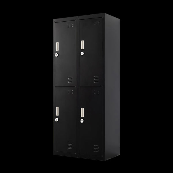 Four Door Office Gym Shed Storage Locker 4 Digit Combination Black Cabinets & Cupboards