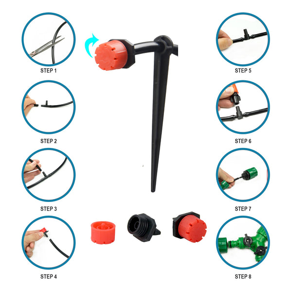 50M Hose Garden Irrigation System Plant Watering Diy Micro Drip Kits Lawn Sprinklers & Sprinkler Heads