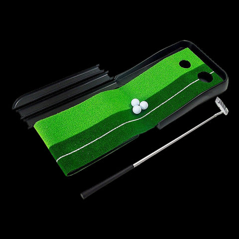 Indoor Practice Putting Green 2.5M Mat Inclined Ball Return Fake Grass Holes Putting Greens & Aids