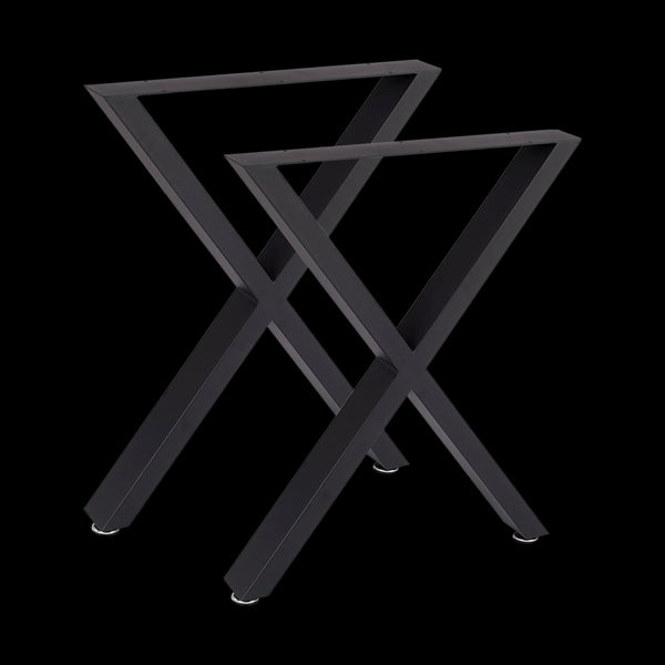 X Shaped Table Bench Desk Legs Retro Industrial Design Fully Welded Black Tables