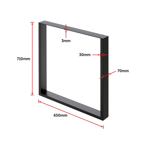 Square Shaped Table Bench Desk Legs Retro Industrial Design Fully Welded Black Dining Table Legs