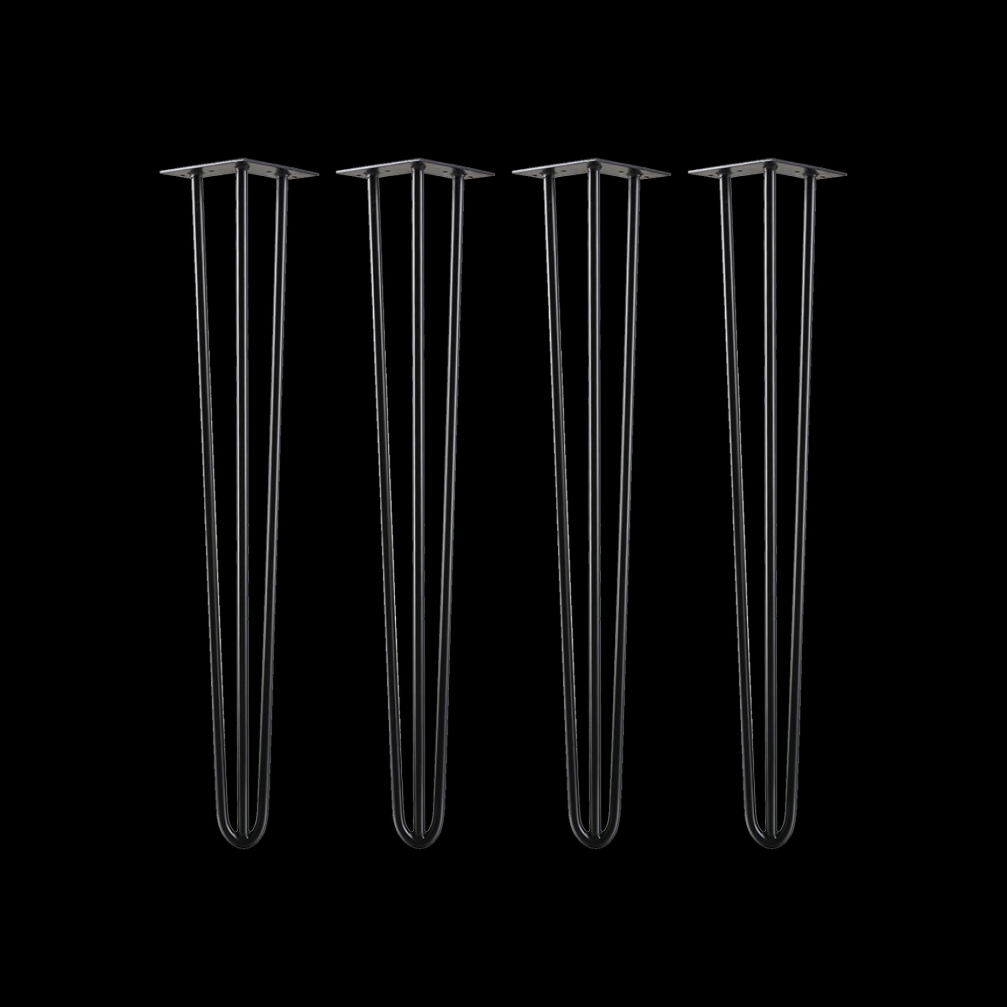 Set Of 4 Industrial 3 Rod Retro Hairpin Table Legs 12Mm Steel Bench Desk 71Cm Black Dining Table Legs