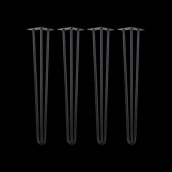 Set Of 4 Industrial 3 Rod Retro Hairpin Table Legs 12Mm Steel Bench Desk 71Cm Black Dining Table Legs
