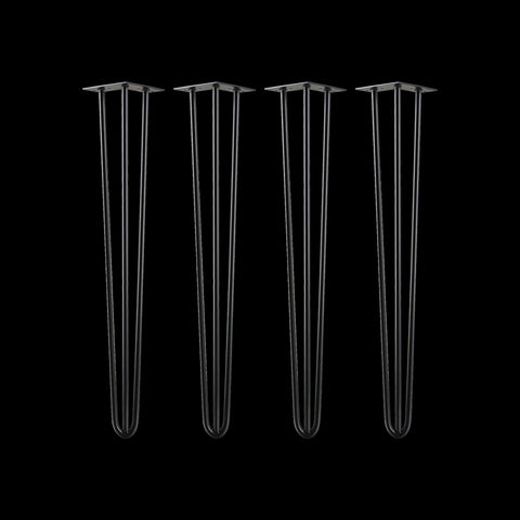 Set Of 4 Industrial 3 Rod Retro Hairpin Table Legs 12Mm Steel Bench Desk 71Cm Black Dining Table Legs