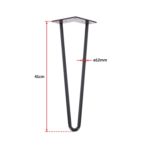 Set Of 4 Industrial Retro Hairpin Table Legs 12Mm Steel Bench Desk 41Cm Black Dining Table Legs