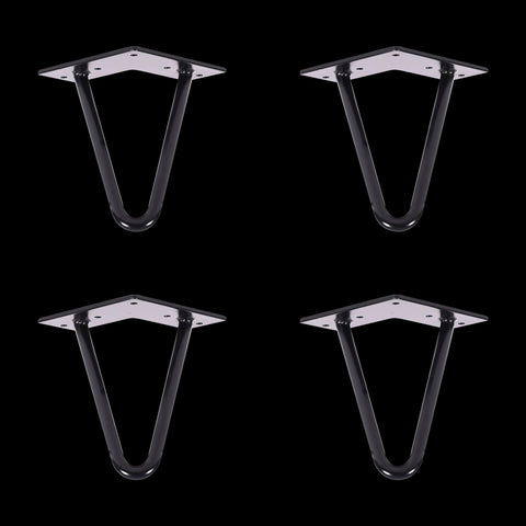 Set Of 4 Industrial Retro Hairpin Table Legs 12Mm Steel Bench Desk 11Cm Black Dining Table Legs