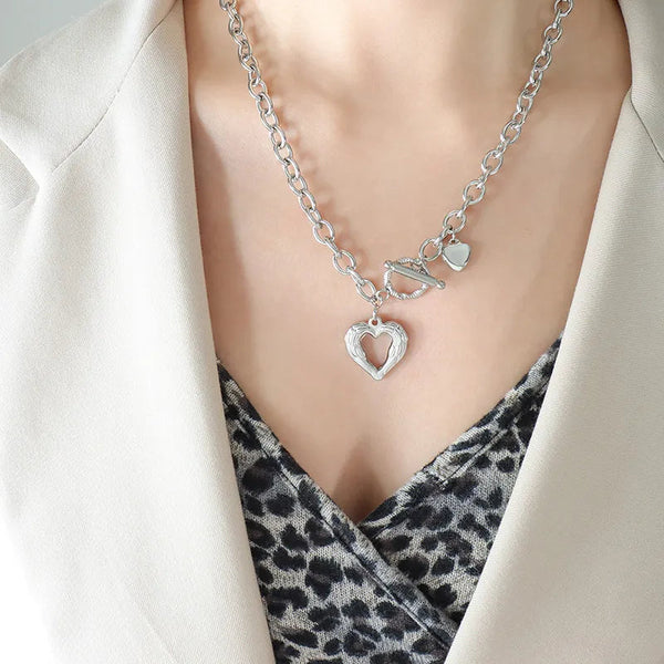 Titanium Steel Heart Pendant Necklace Necklaces & Pendants