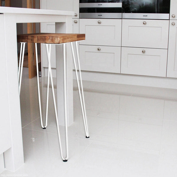 Set Of 4 Industrial Retro Hairpin Table Legs 12Mm Steel Bench Desk 71Cm White Dining Table Legs