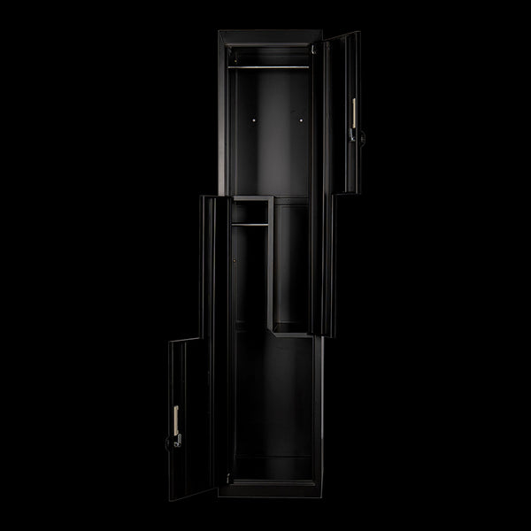 Black Two Door L Shaped Office Gym Shed Storage Lockers Cabinets & Cupboards