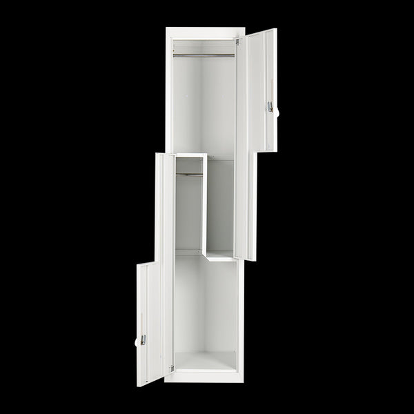 Grey Two Door L Shaped Office Gym Shed Storage Lockers Cabinets & Cupboards