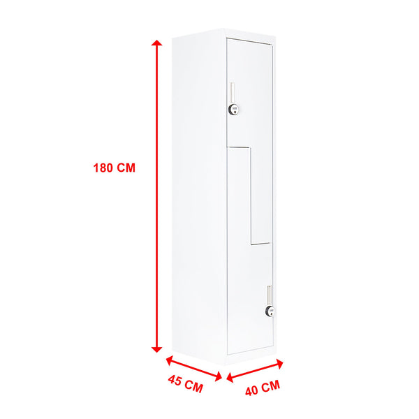 Grey Two Door L Shaped Office Gym Shed Storage Lockers Cabinets & Cupboards