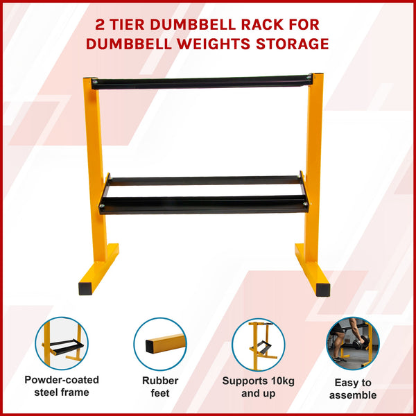2 Tier Dumbbell Rack For Weights Storage Dumbbells