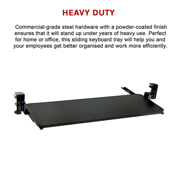 Clamp On Keyboard Tray 75Cm W X 25Cm D Extra Large Home Office Desks
