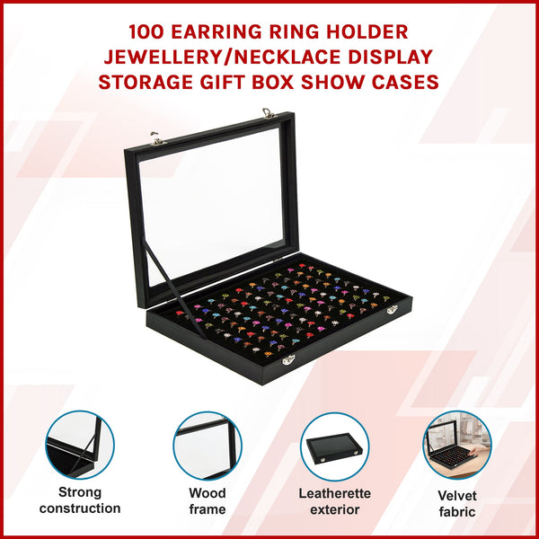 100 Earring Ring Holder Jewellery Necklace Display Storage Gift Box Show Cases Jewellery Boxes