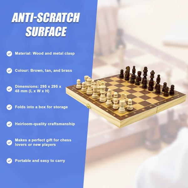 Chess Board Games Folding Large Wooden Chessboard Set Toy Gift Contemporary Chess