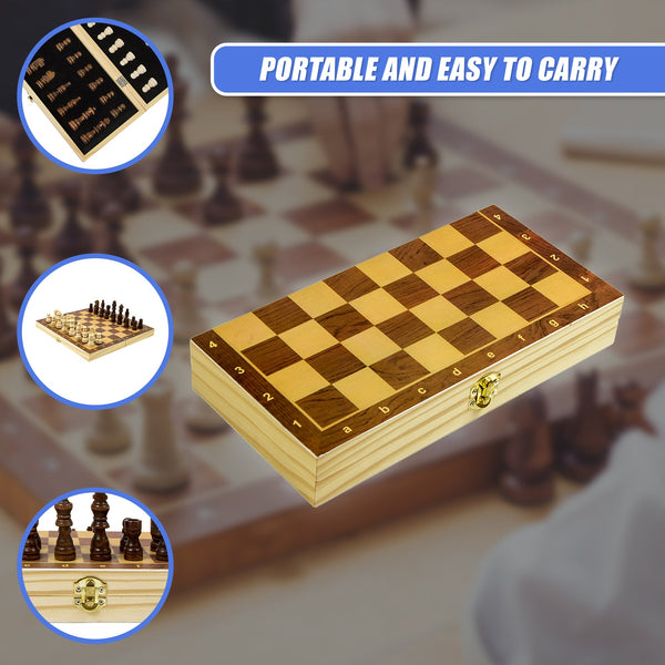 Chess Board Games Folding Large Wooden Chessboard Set Toy Gift Contemporary Chess