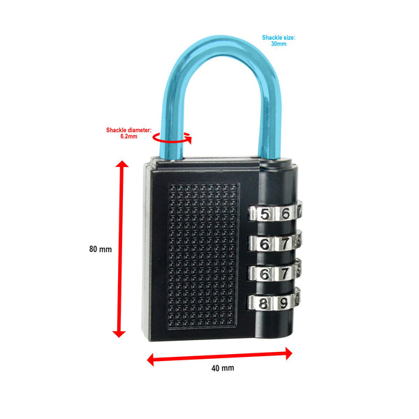 X2 Combination Padlock 4 Digit Outdoor Weatherproof Security School Lock Travel Padlocks