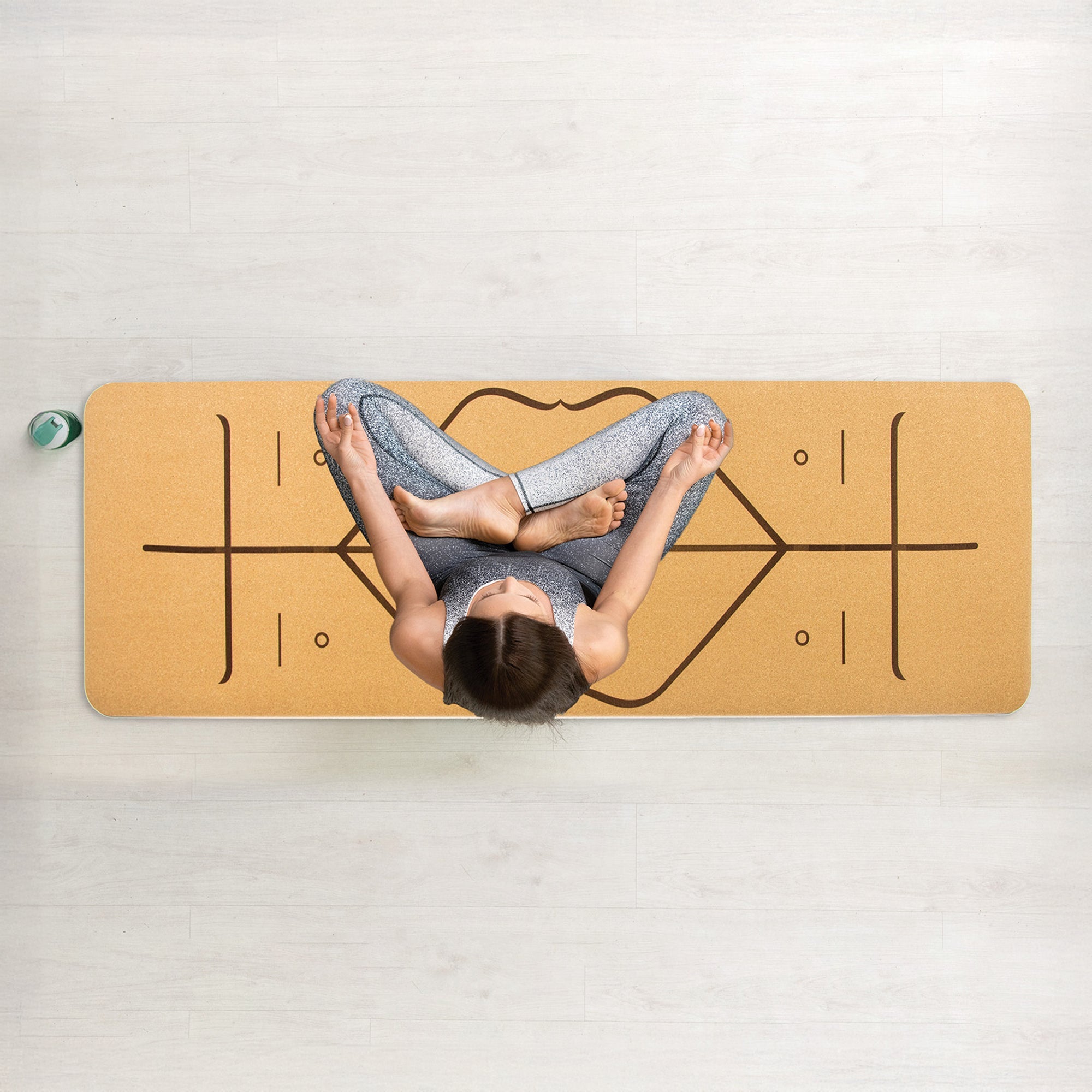 Natural Cork Tpe Yoga Mat Sports Eco Friendly Exercise Fitness Gym Pilates Mats & Non Slip Towels