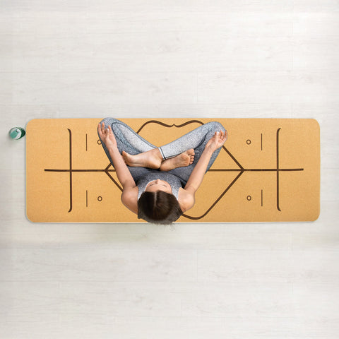 Natural Cork Tpe Yoga Mat Sports Eco Friendly Exercise Fitness Gym Pilates Mats & Non Slip Towels
