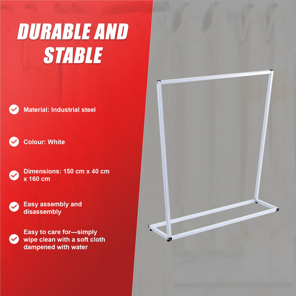 Commercial Clothing Garment Rack Retail Shop White Garment Racks