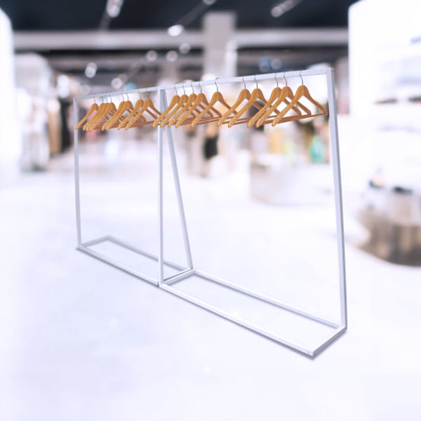 Commercial Clothing Garment Rack Retail Shop White Garment Racks