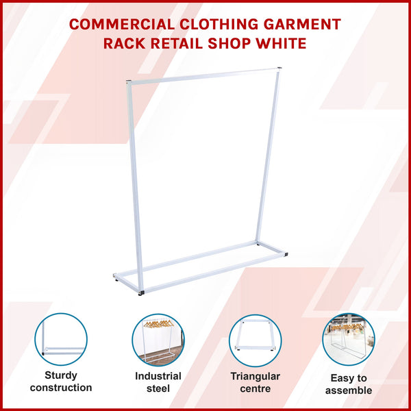 Commercial Clothing Garment Rack Retail Shop White Garment Racks