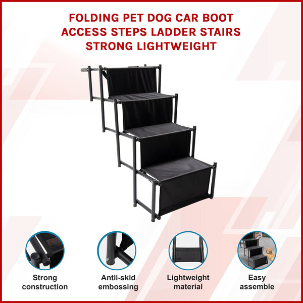 Folding Pet Dog Car Boot Access Steps Ladder Stairs Strong Lightweight Pet Transport