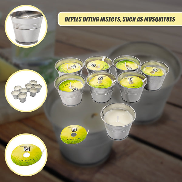 8X Mosquito Insect Bug Repellent Small Bucket Citronella Candles Repellents & Deterrents