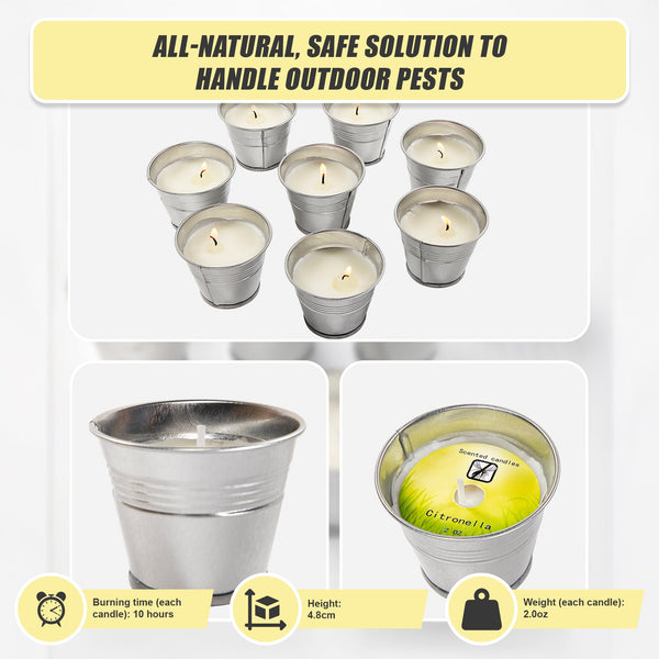 8X Mosquito Insect Bug Repellent Small Bucket Citronella Candles Repellents & Deterrents