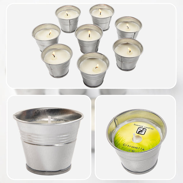 8X Mosquito Insect Bug Repellent Small Bucket Citronella Candles Repellents & Deterrents